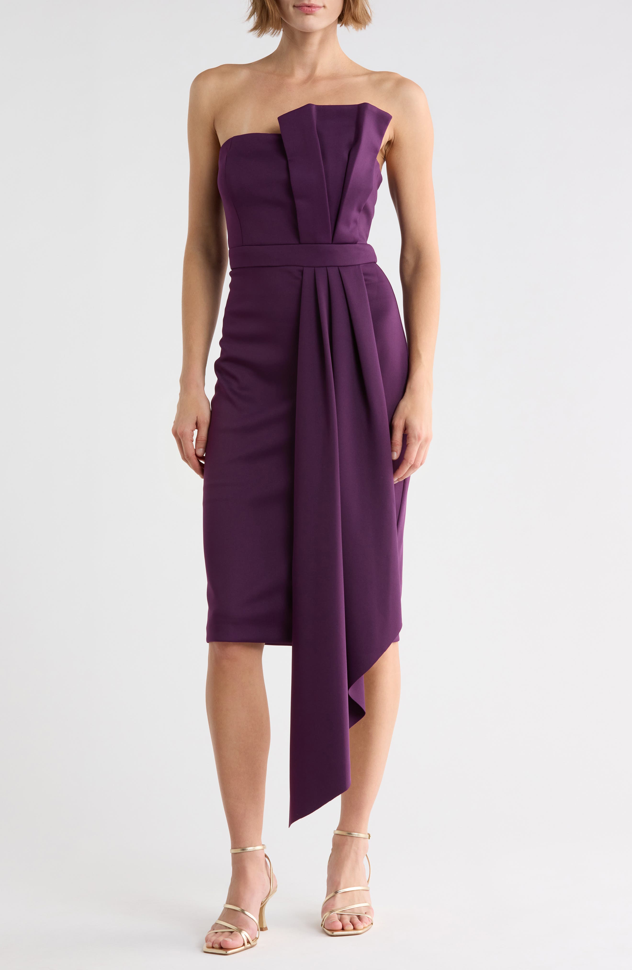 Eliza J Strapless Scuba Crepe Cocktail Dress