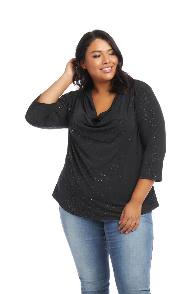 Karen Kane Sparkle Cowl Neck Top, Alternate, color, 