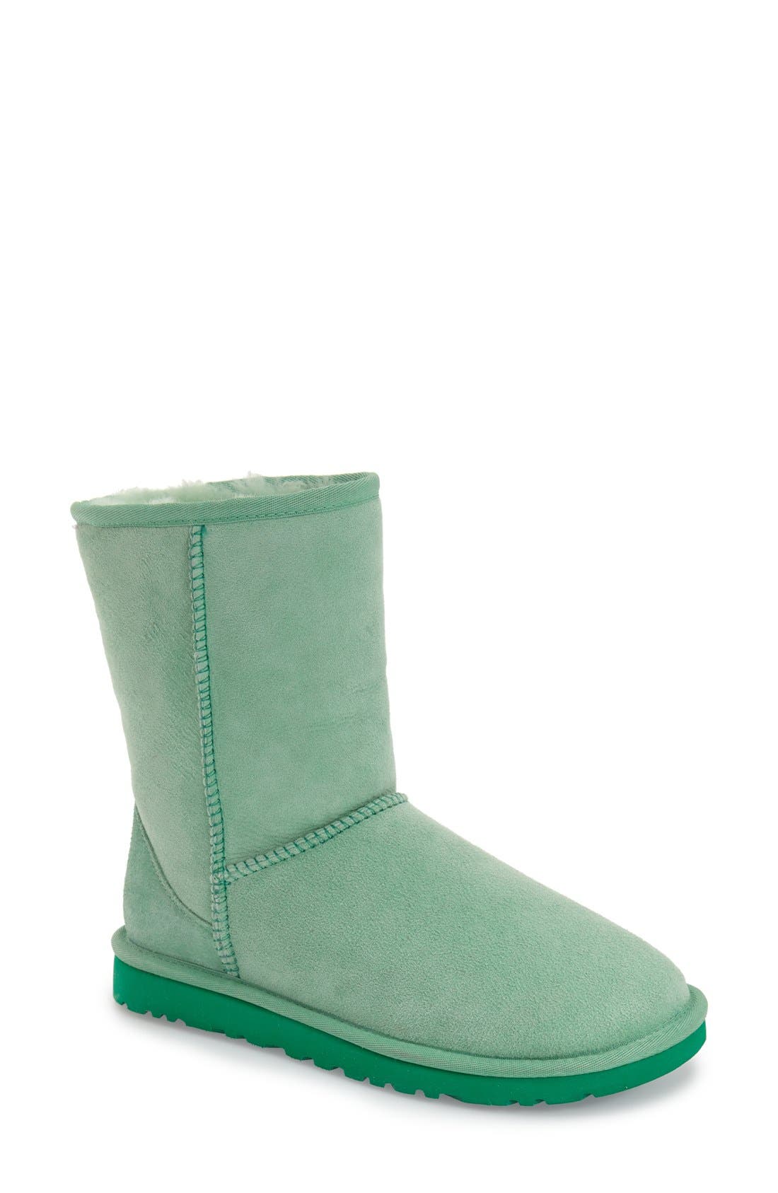 'Classic Short' Boot, Main, color, GREEN GLASS SUEDE