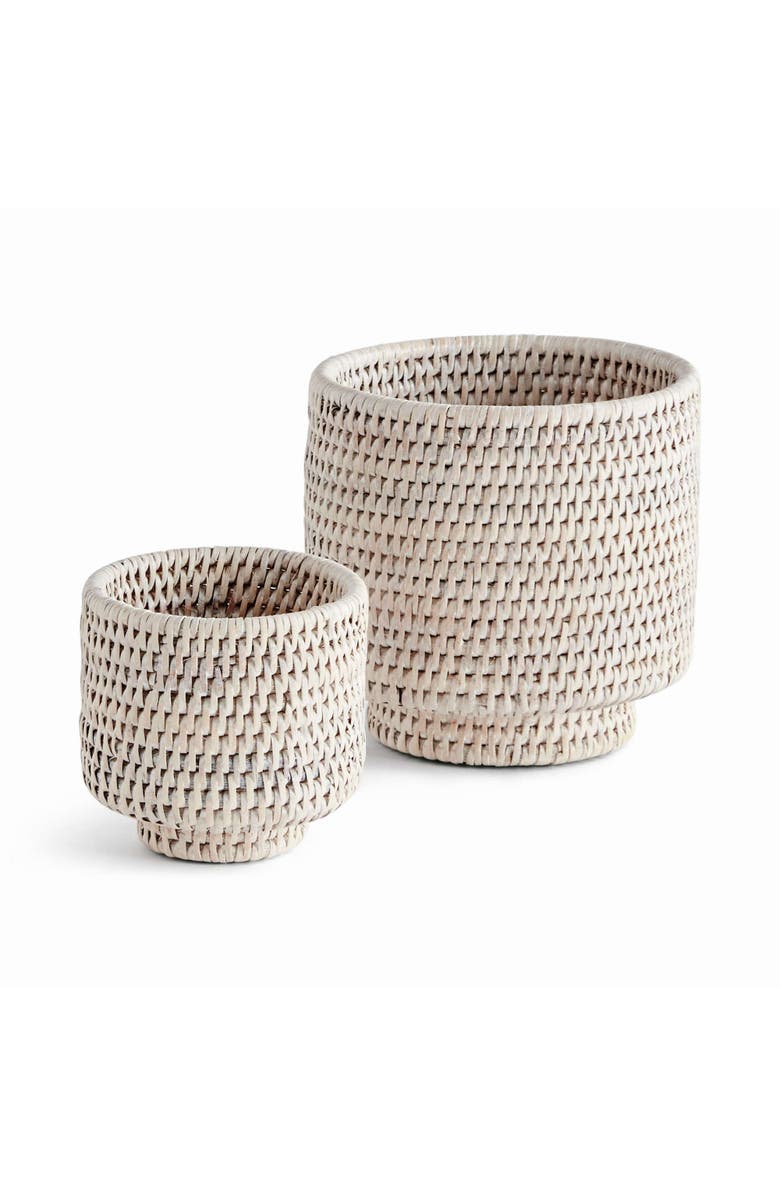 Napa Home & Garden BURMA RATTAN CACHEPOTS SMALL Set of 2, Main, color, White