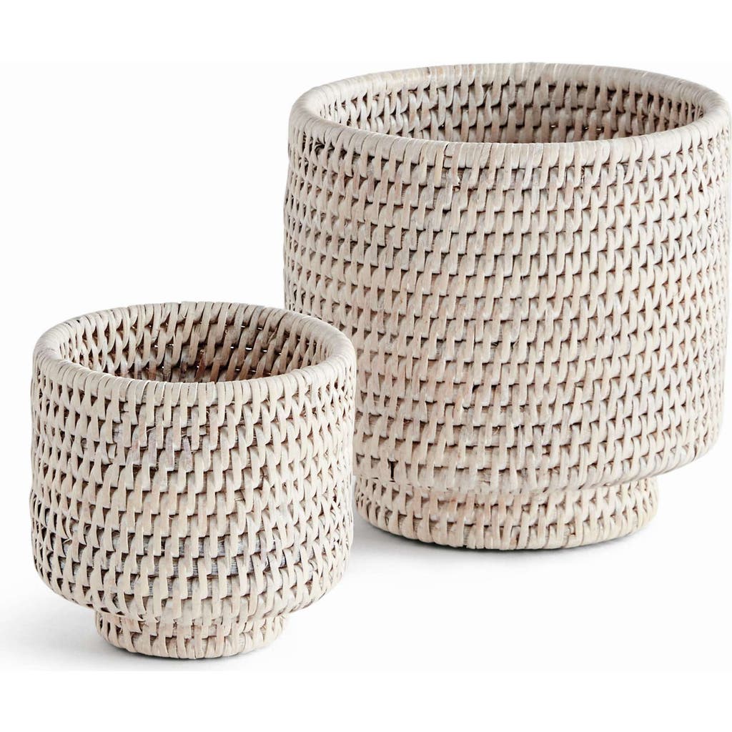 Napa Home & Garden Burma Rattan Cachepots Small Set Of 2 In Neutral