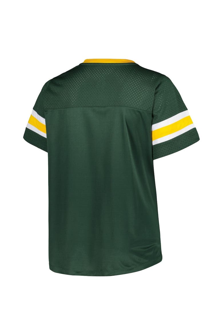 Women's Fanatics Branded Green Green Bay Packers Plus Size Original State Lace-Up T-Shirt, Alternate, color, Green