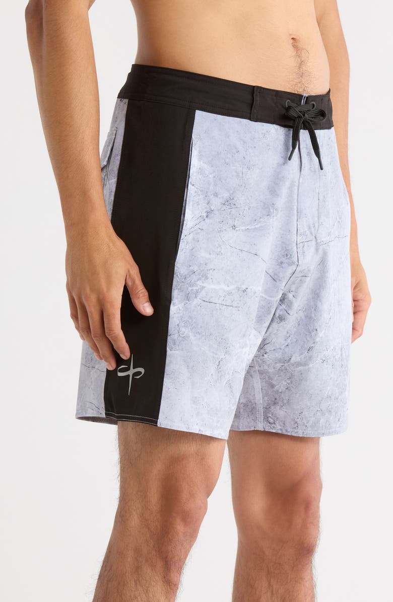 SANTO STUDIO Peninsula Board Shorts, Alternate, color, Carrara Grey