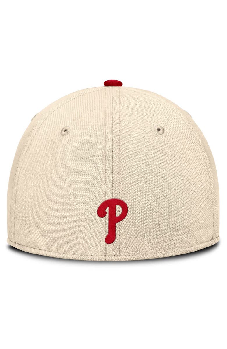 Nike Men's Nike Natural/Red Philadelphia Phillies Statement Rise Performance Flex Hat, Alternate, color,