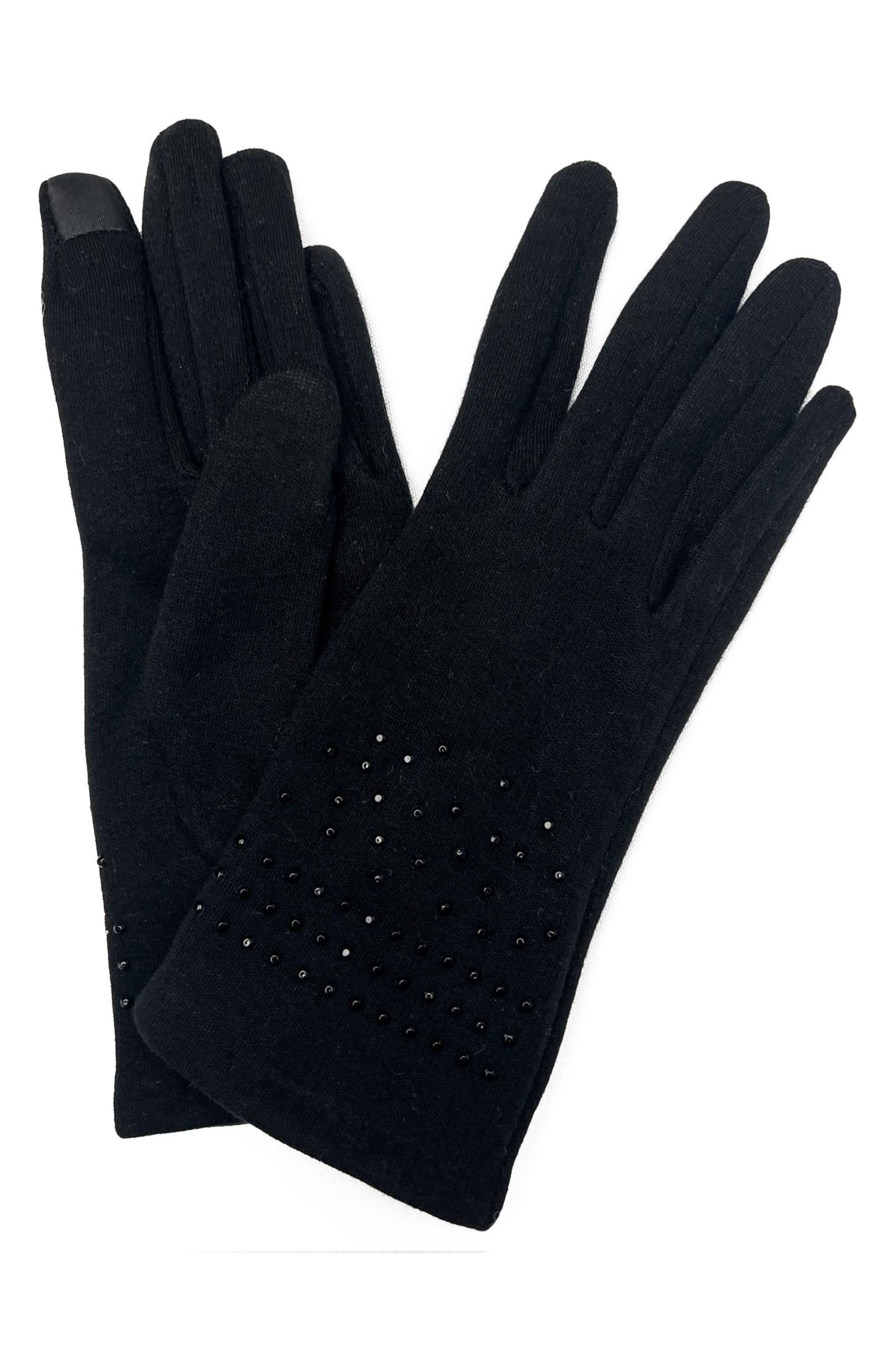 MARCUS ADLER Rhinestone Jersey Touchscreen Gloves