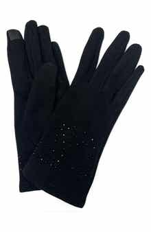 MARCUS ADLER Rhinestone Jersey Touchscreen Gloves