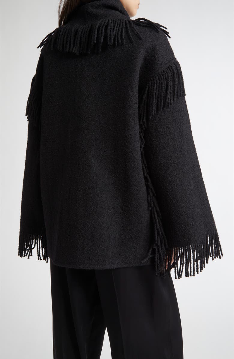 TOTEME Double Face Wool Blend Scarf Jacket, Alternate, color, Black