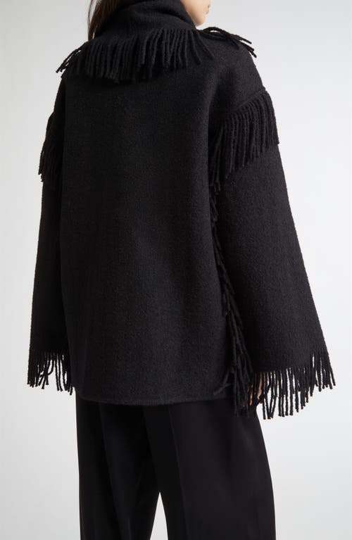 Totême Toteme Double Face Wool Blend Scarf Jacket In Black