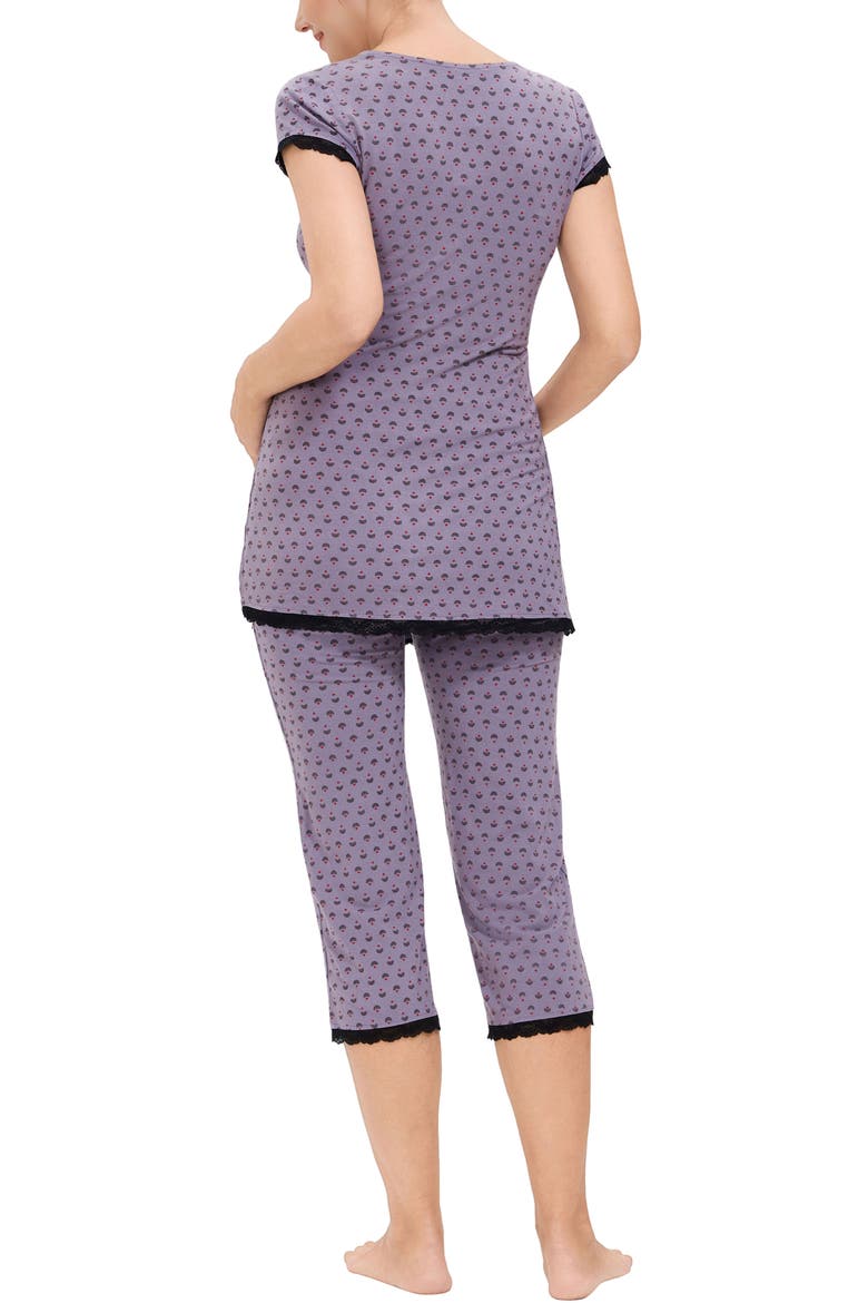 Luna Maternity Nursing 2-Piece Pajama Set, Alternate, color, Gray