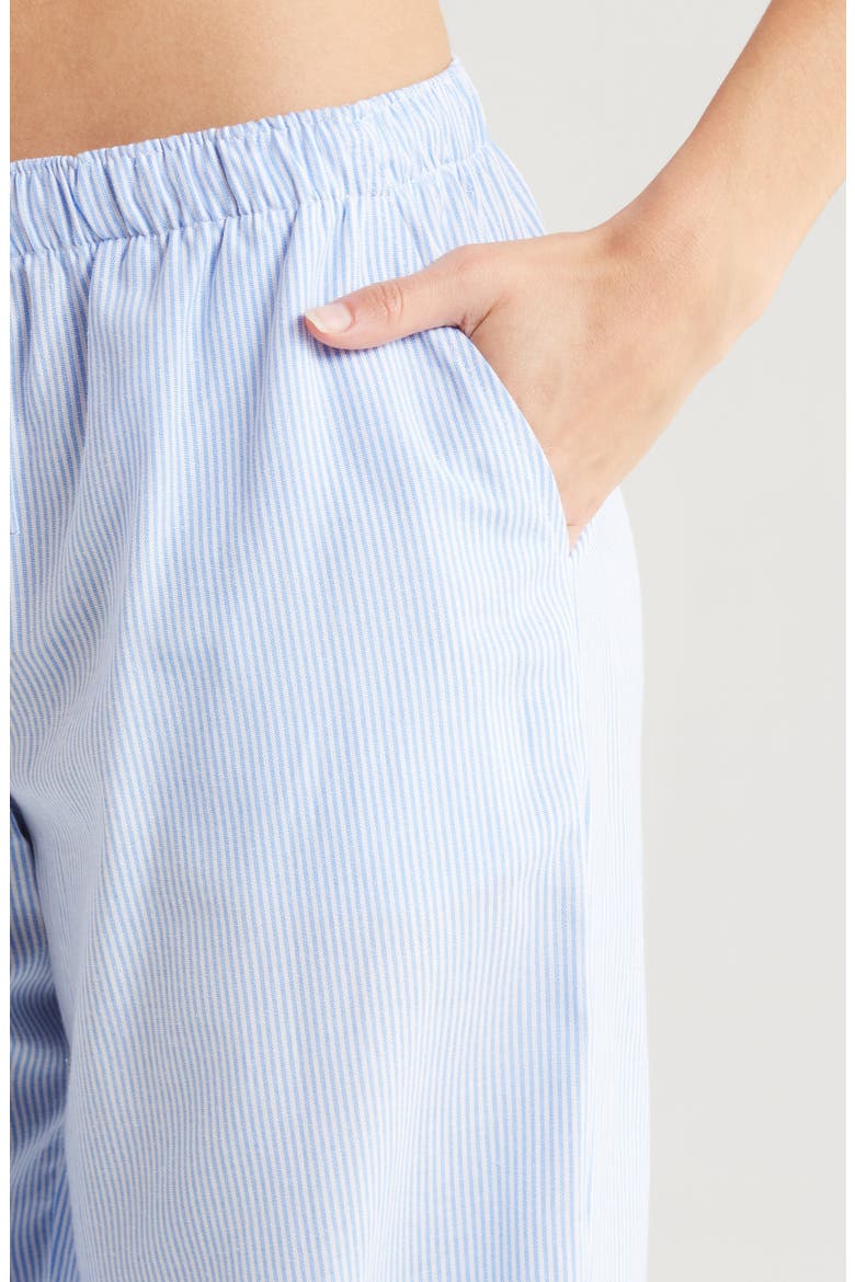 Stripe Cotton Blend Drawstring Pants, Alternate, color, NAVY/ WHITE STRIPE