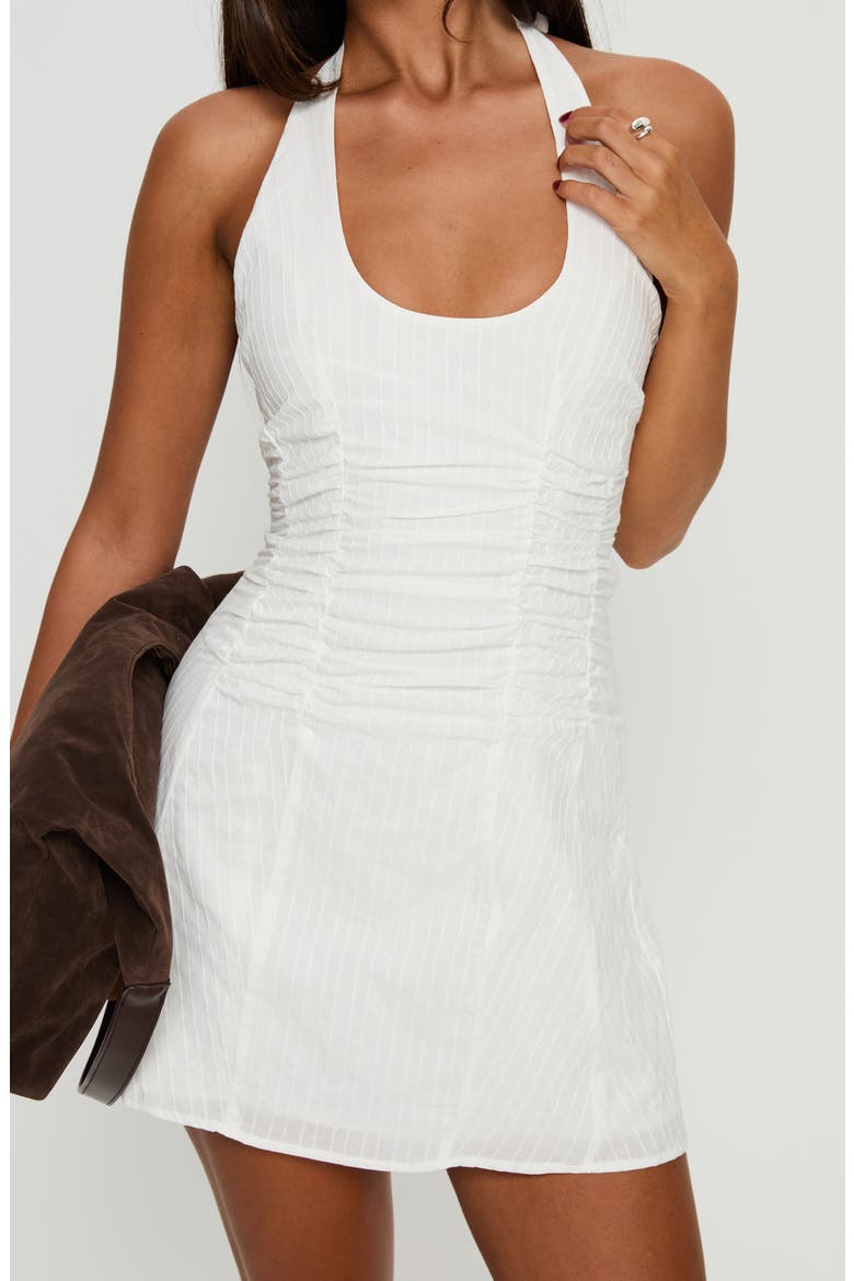 Silver Springs Cotton Halter Minidress, Alternate, color, WHITE