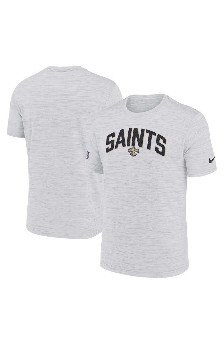 Nike Men's Nike White New Orleans Saints Sideline Velocity Athletic Stack Performance T-Shirt, Alternate, color, 