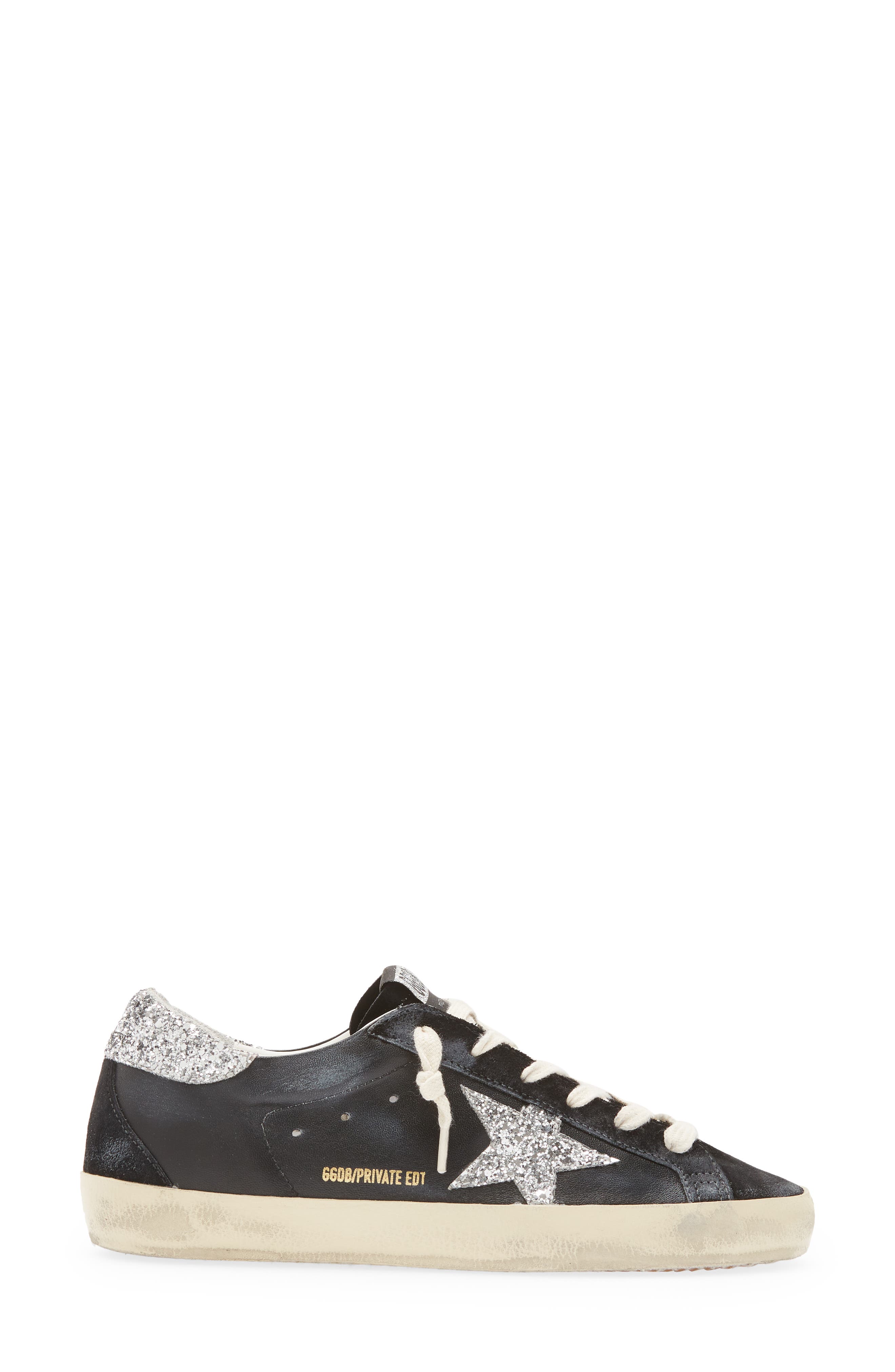 Golden Goose Super-Star Low Top Sneaker, Alternate, color, Black/ Silver/ Cream