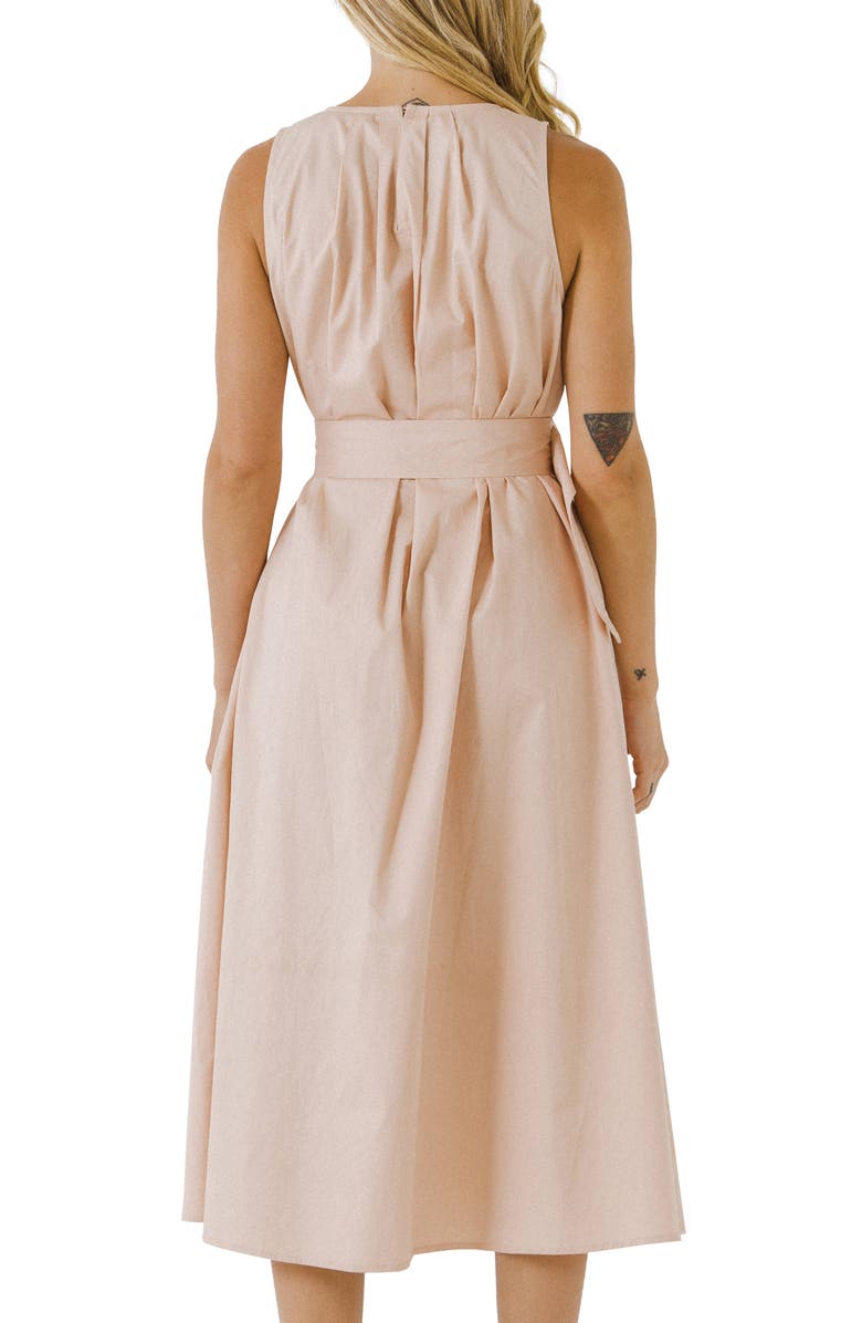 English Factory Voluminous Belted Cotton Dress, Alternate, color, 