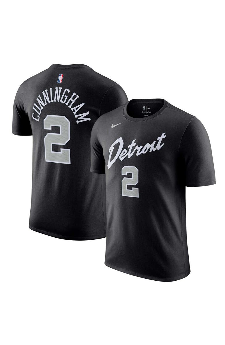Nike Men's Nike Cade Cunningham Black Detroit Pistons 2023/24 City Edition Name & Number T-Shirt, Alternate, color, 