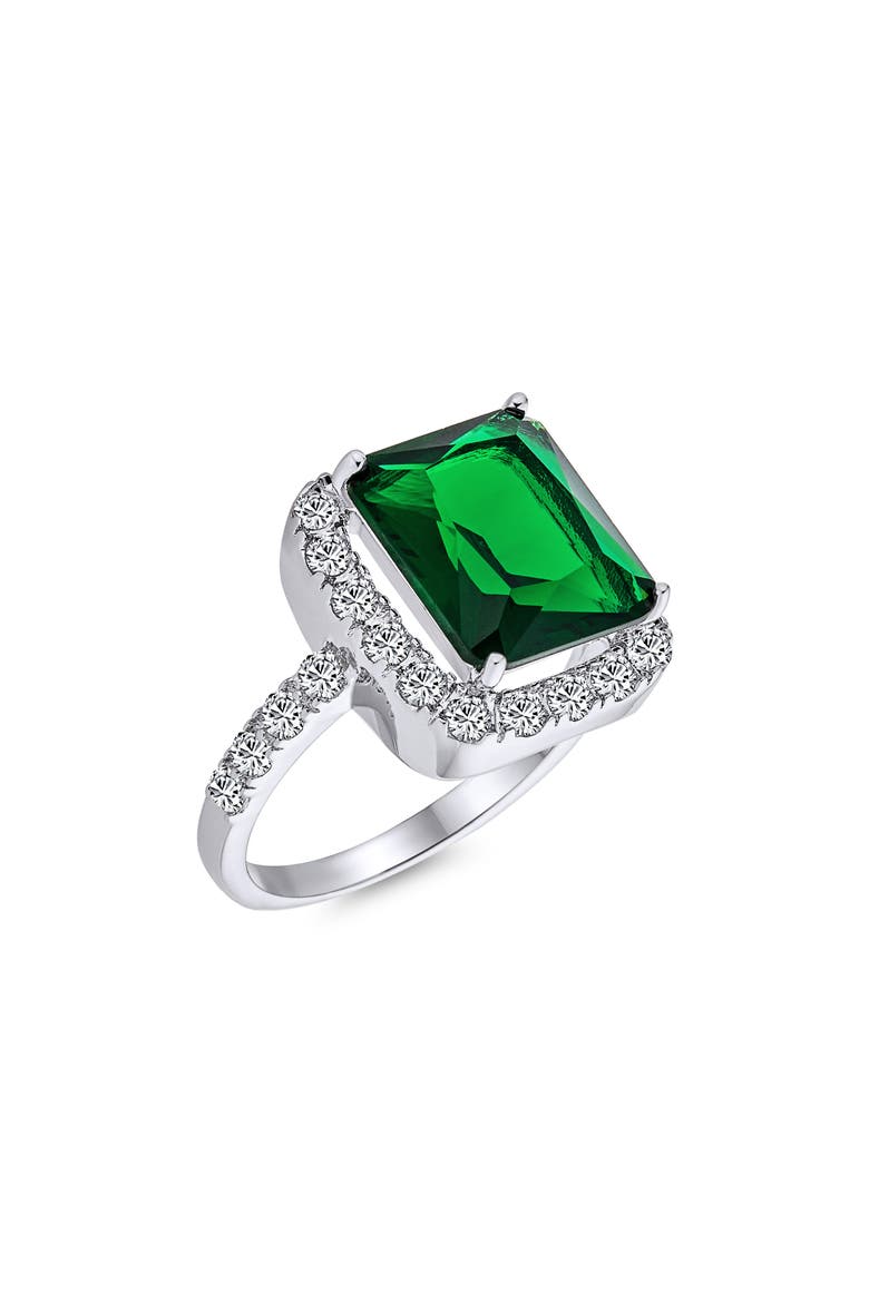 Vintage Cubic Zirconia Estate Style Ring, Alternate, color, GREEN