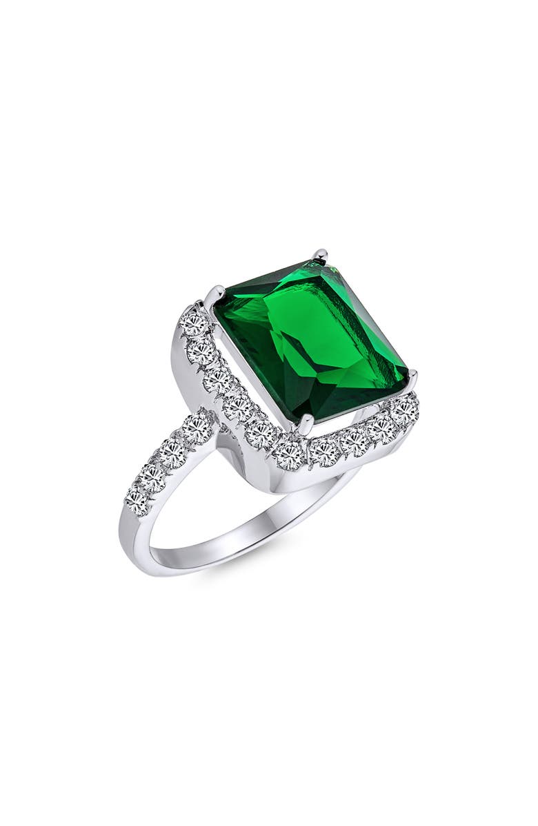 BLING JEWELRY Vintage Cubic Zirconia Estate Style Ring, Alternate, color, Green