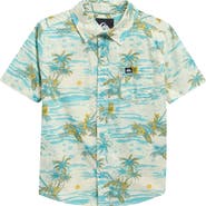 Quiksilver Kids' Sundown Classic Short Sleeve Stretch Cotton Button-Up Shirt