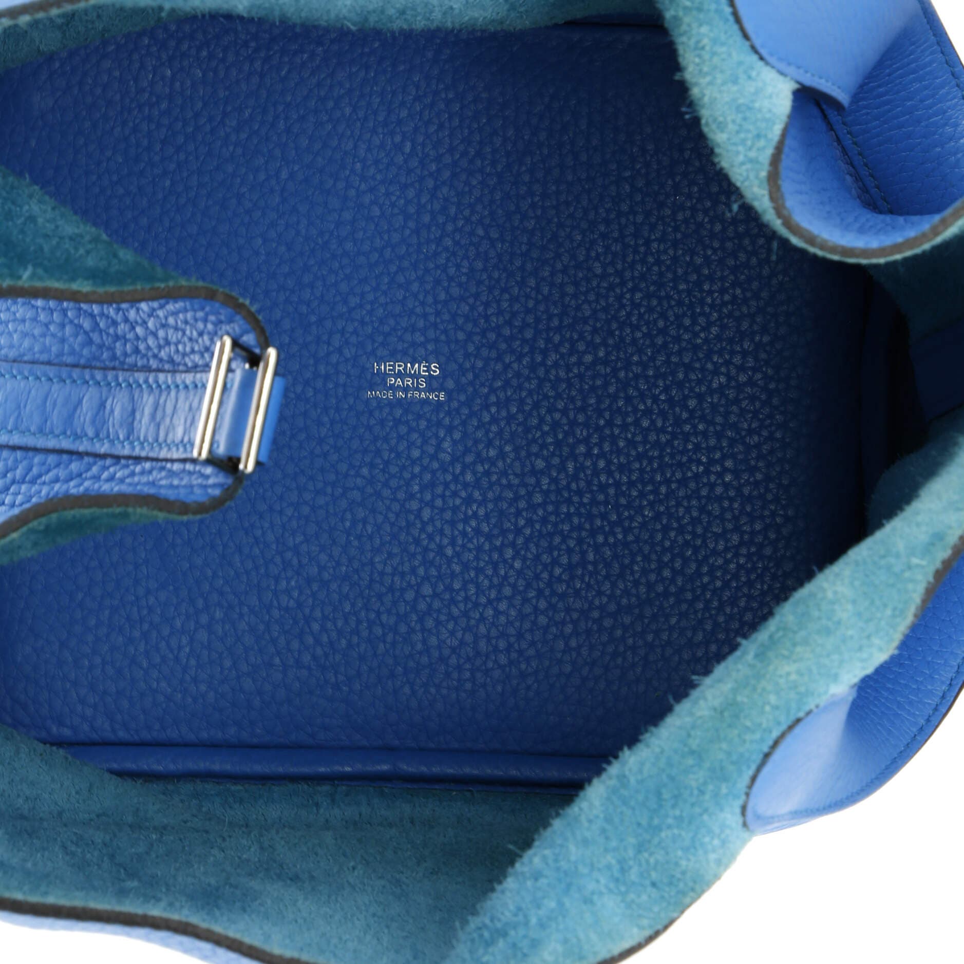 Pre-Owned Hermes Picotin Lock Bag Clemence MM, Alternate, color, Bleu Zanzibar