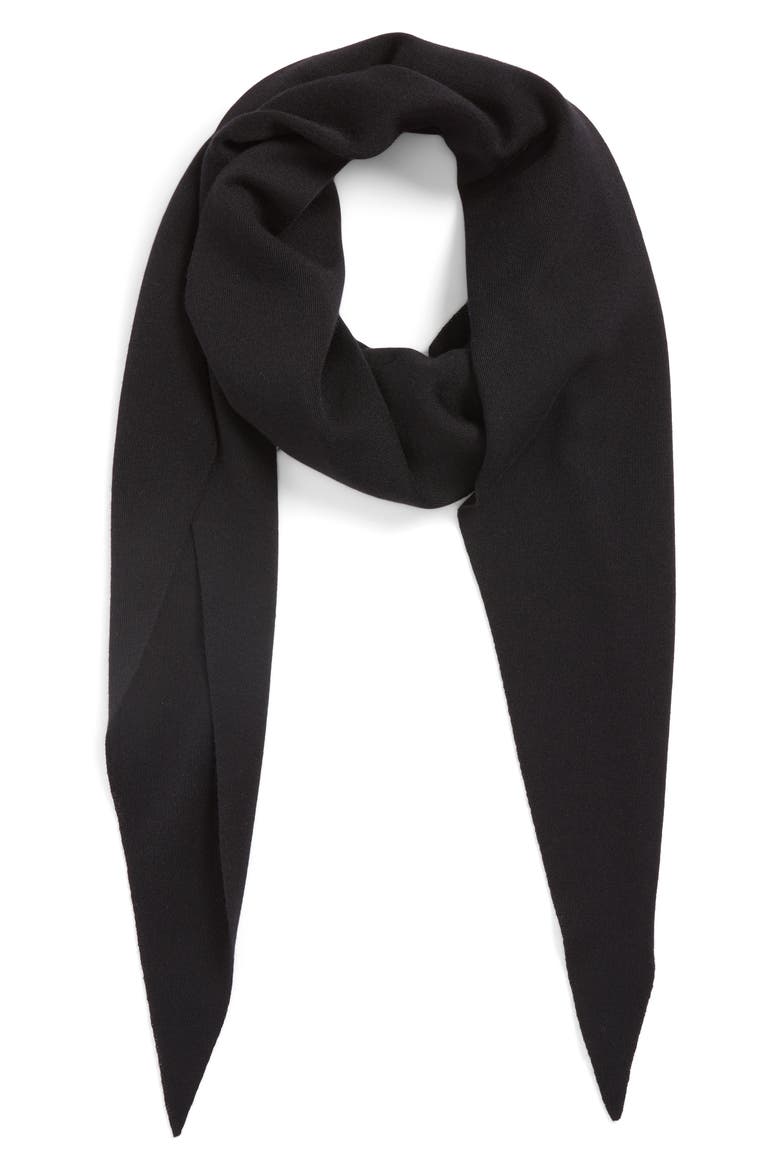 Diamond Knit Cashmere & Silk Scarf, Alternate, color, BLACK
