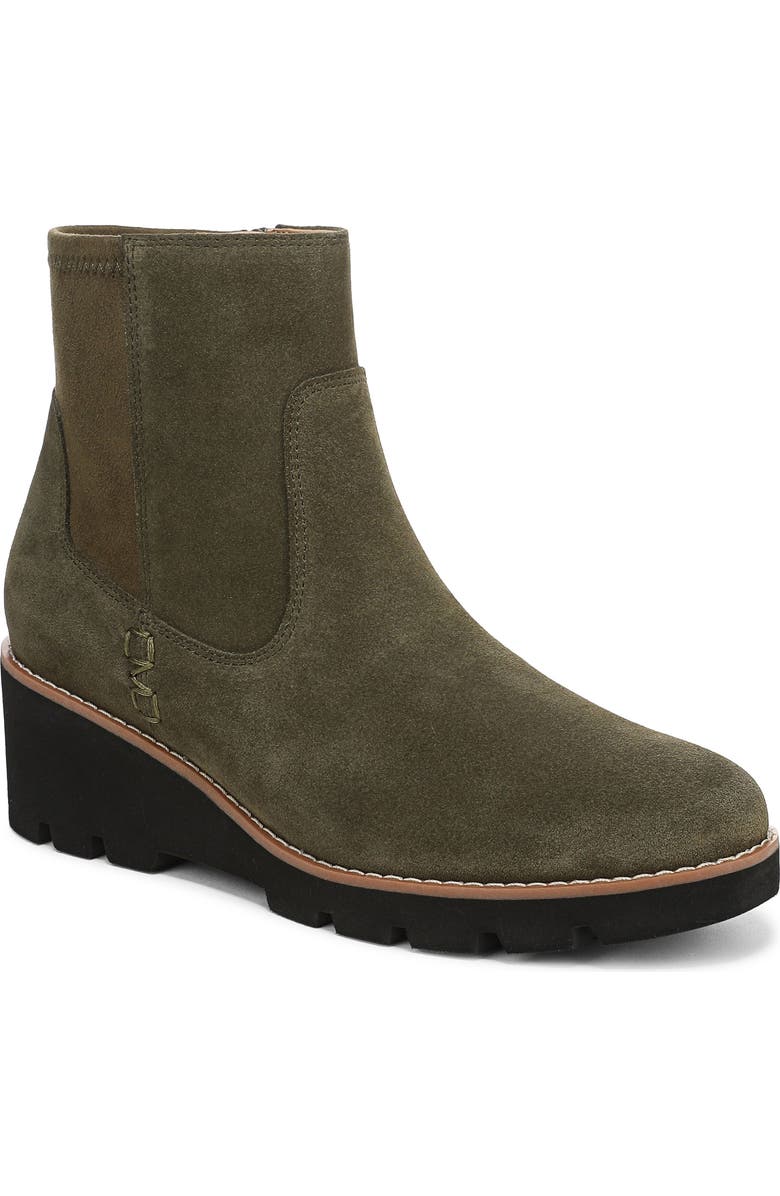 Vionic Ariana Platform Wedge Bootie, Main, color, Dark Olive