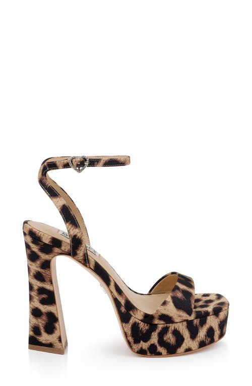 Badgley Mischka Collection Caia Ankle Strap Platform Sandal In Animal Print