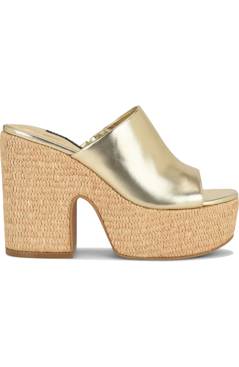 Nine West Olley Platform Slide Sandal, Alternate, color, Gold 710
