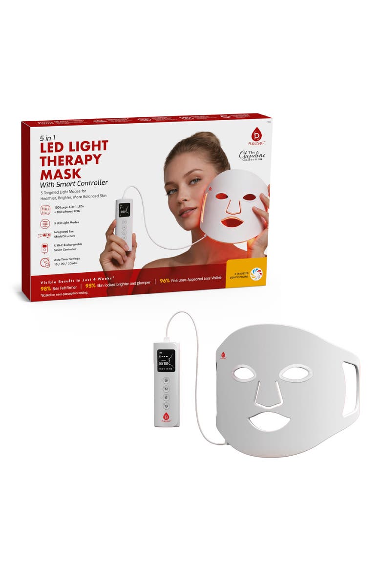 LED Light Therapy Mask, Alternate, color, WHITE