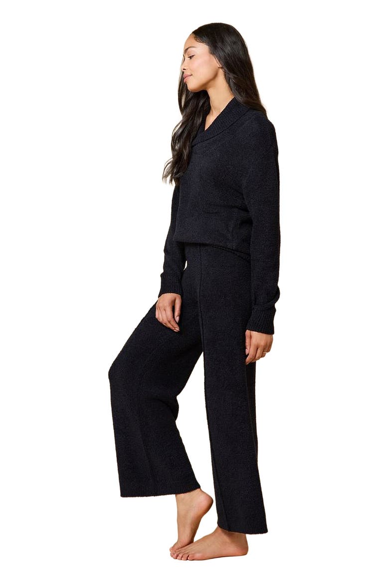 Ultra-Marshmallow Shawl Collar with Pintuck Pant, Alternate, color, Black