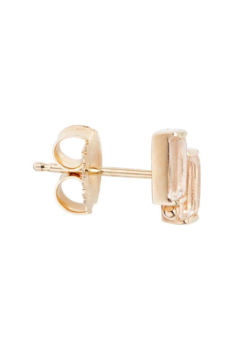 Cléo Deux Carré Stud Earrings, Alternate, color, YELLOW GOLD/ DIAMOND