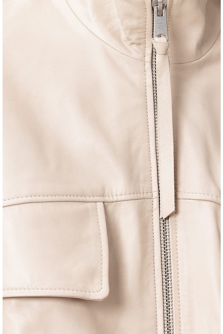 Flor Zip-Up Leather Gilet, Alternate, color, ANTIQUE WHITE