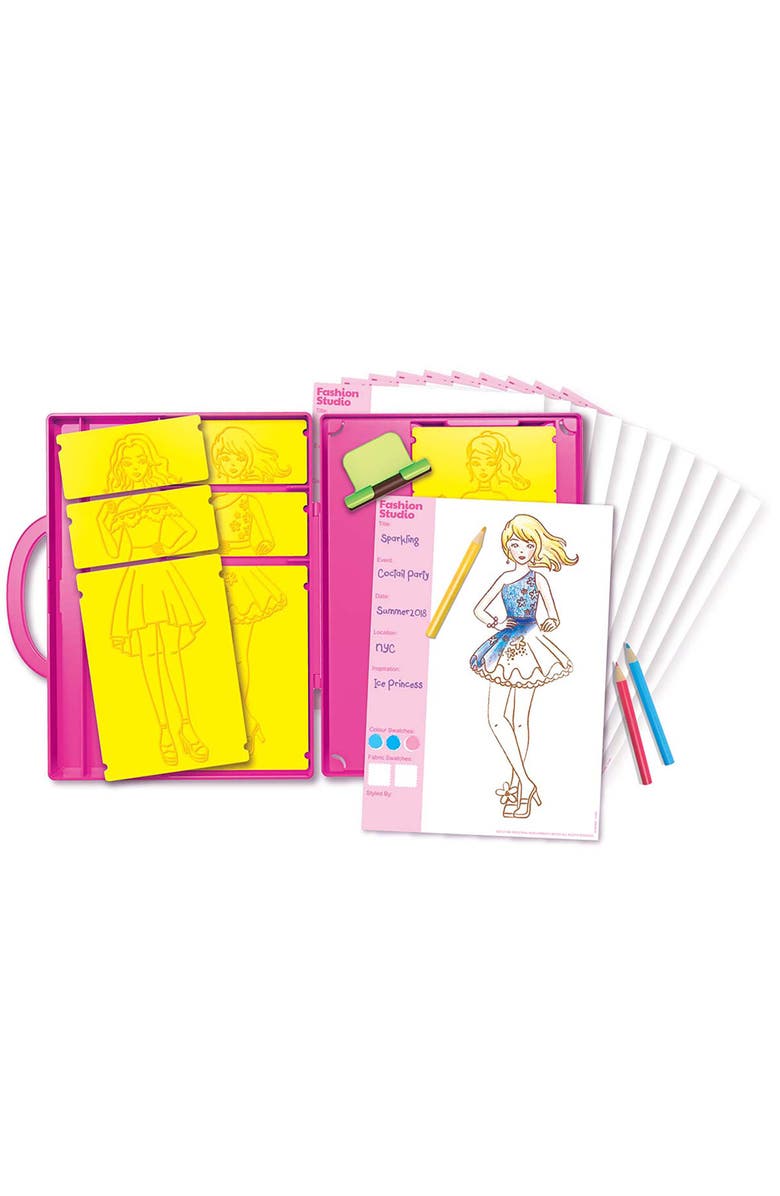 4M Kidzmaker Fashion Studio Design & Draw Outfits, Alternate, color, Multicolored