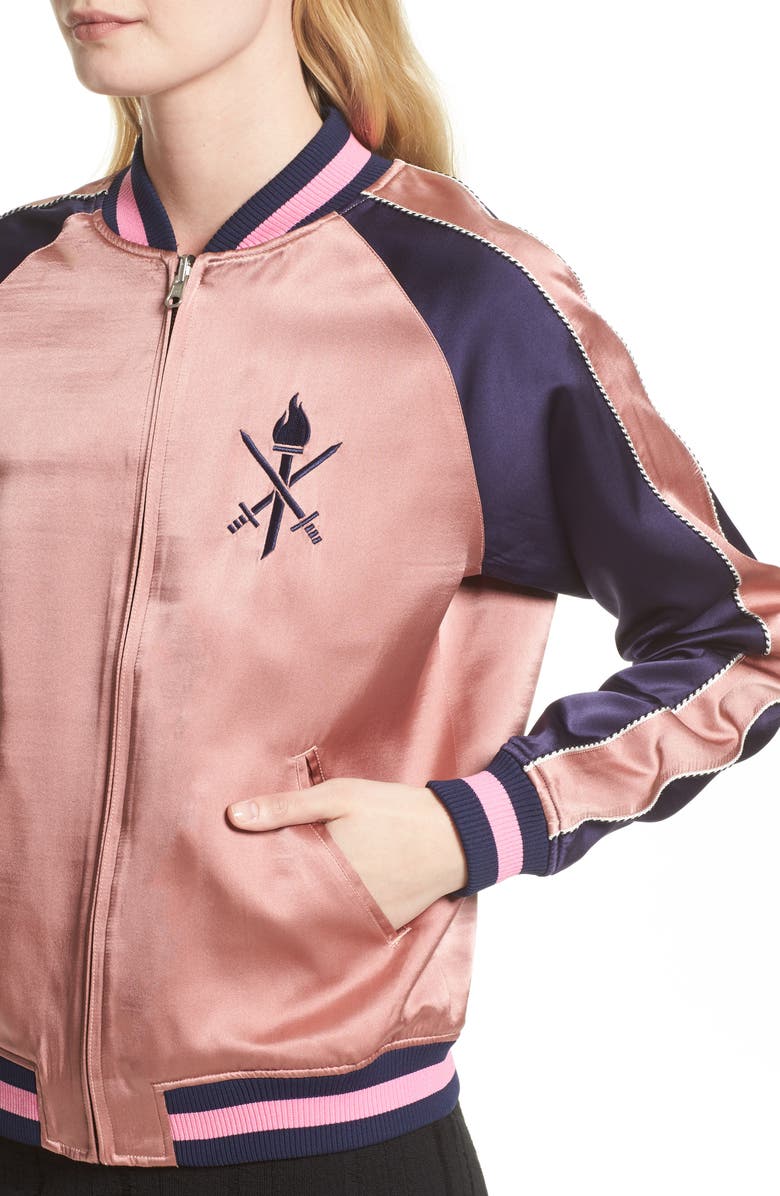 Opening Ceremony Reversible Silk Bomber Jacket, Alternate, color, 