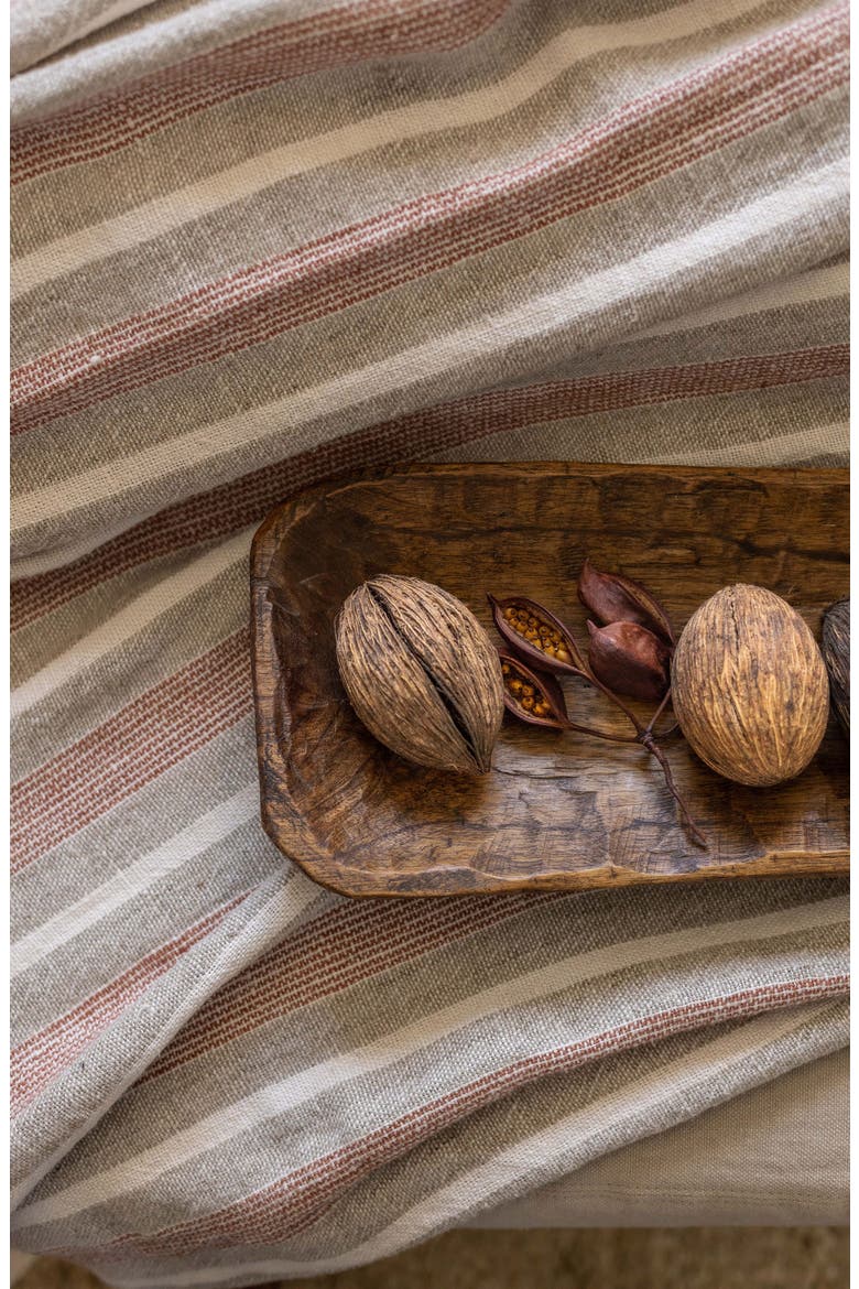 Montecito Stripe Linen Throw Blanket, Alternate, color, TERRA COTTA/NATURAL
