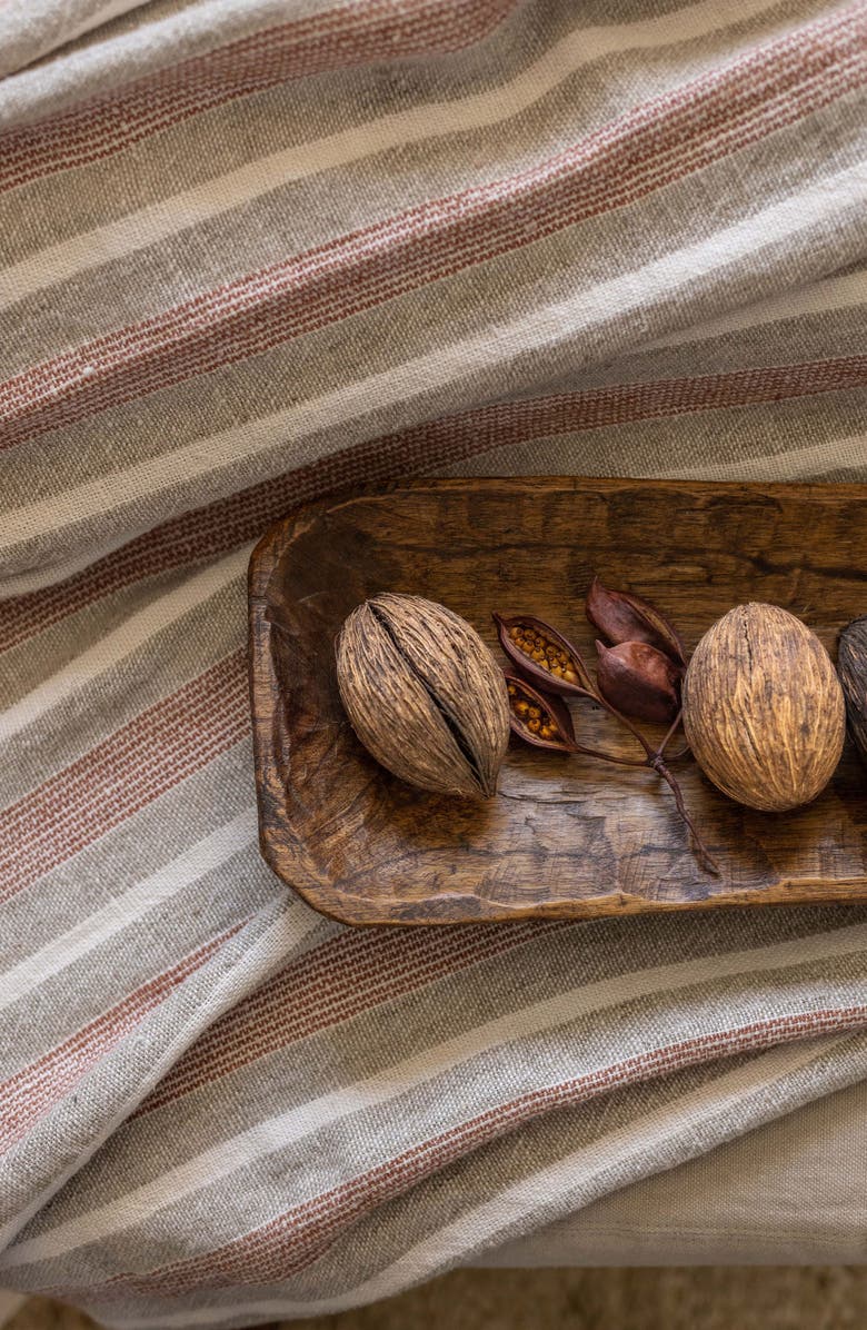 Pom Pom at Home Montecito Stripe Linen Throw Blanket, Alternate, color, Terra Cotta/Natural