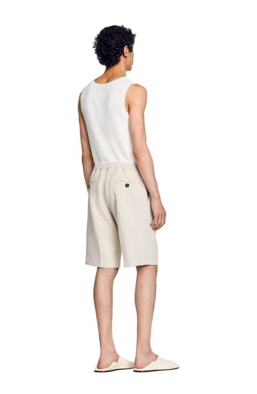 Sandro Jersey Bermuda Shorts In White