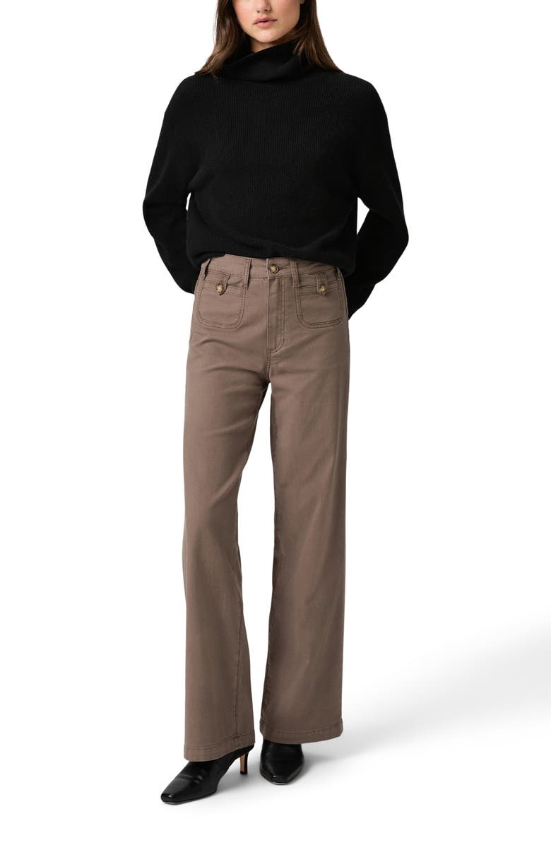 PAIGE Anessa Button Pocket High Waist Wide Leg Jeans, Alternate, color, Vintage Mushroom Taupe