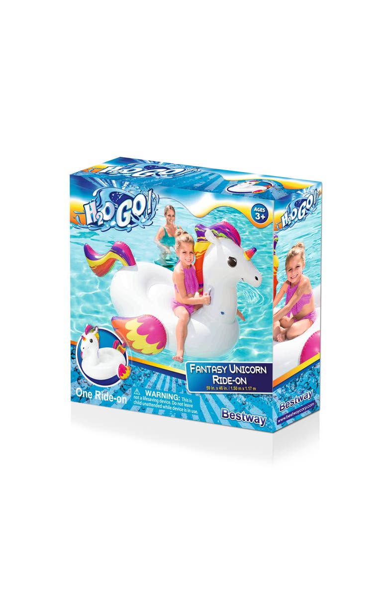 H2OGO! 100% Fantasy Unicorn Kids Rideon Pool Float, Alternate, color, Multicolored