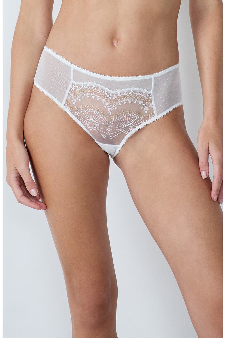 Promise Embroidered Briefs, Main, color, ECRU