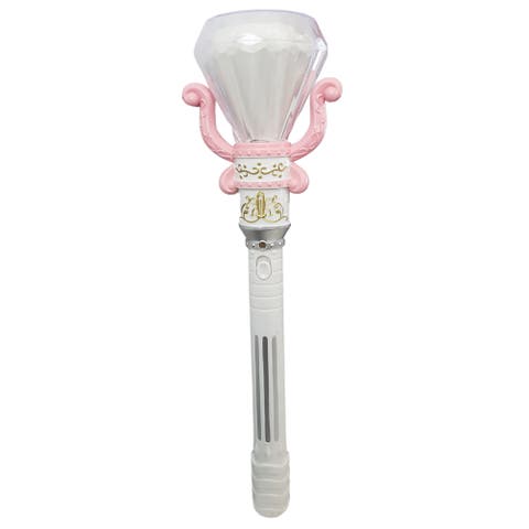 Lightup Spinning Diamond Wand White, 13.5 Inch Fairy Princess