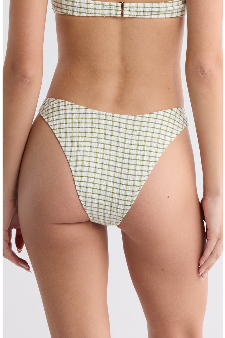 Jade Textured Bikini Bottoms, Alternate, color, GREEN/ TAN PLAID