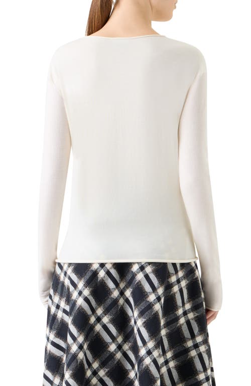 Akris Punto Wool Crewneck Top In White