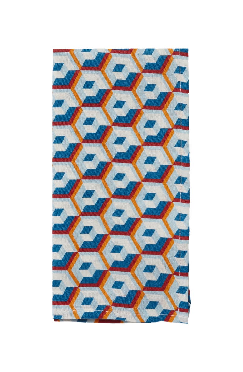 La DoubleJ Large Napkins Set Of 2 (45X45) Cubo Giallo/Fuxsia Blue, Alternate, color, Cubo Giallo/Fuxsia Blue