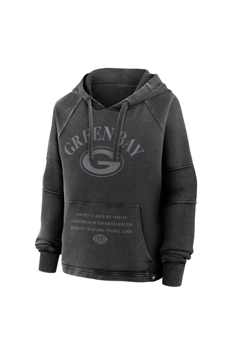 FANATICS Women's Fanatics Black Green Bay Packers Oversized Raglan Gridiron Hoodie, Alternate, color, Black