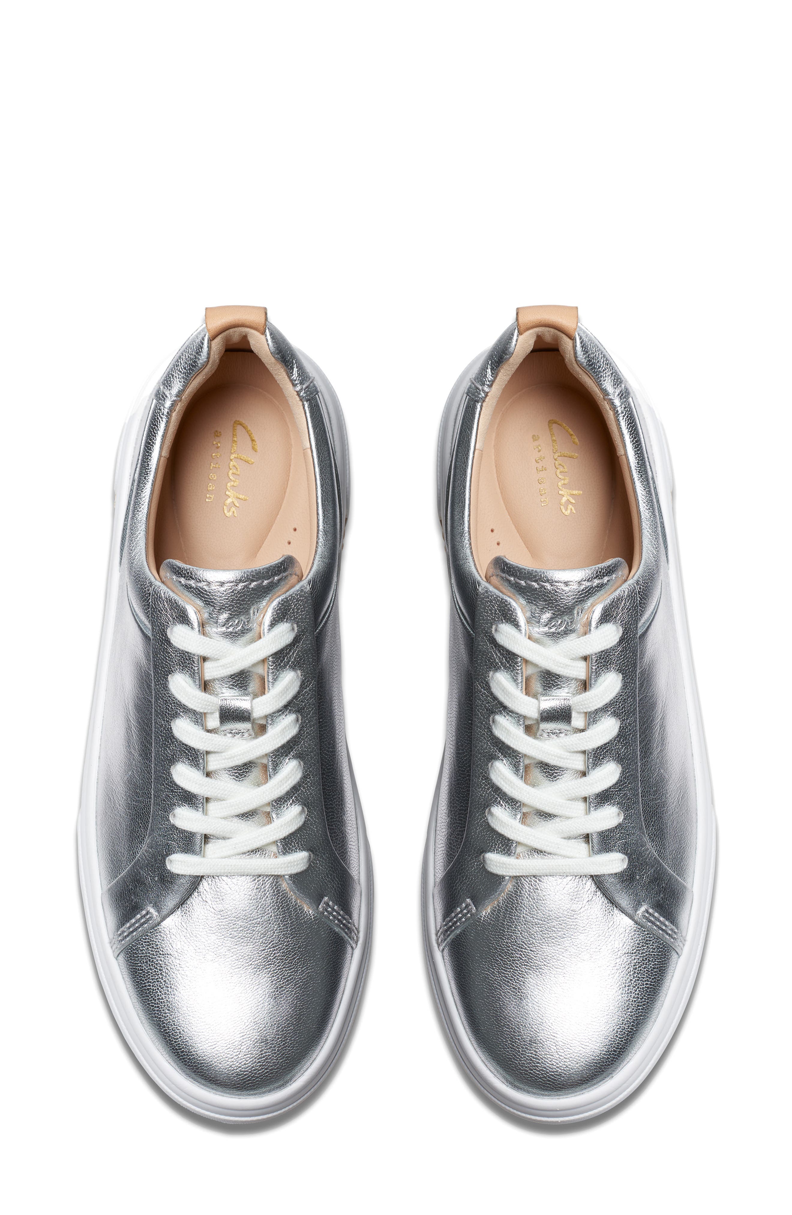 Clarks<sup>®</sup> Hollyhock Walk Sneaker, Alternate, color, Silver Leather