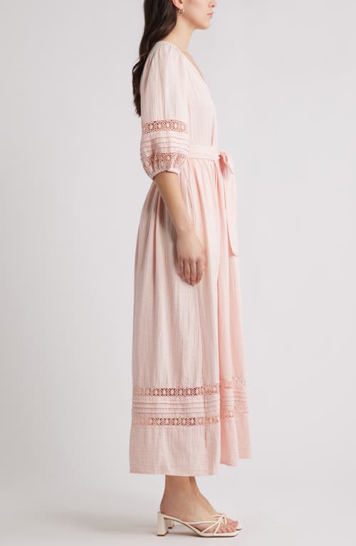 Caslonr Caslon(r) Belted Cotton Maxi Dress In Pink