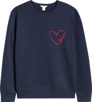 Caslon® Love Embroidered Sweatshirt