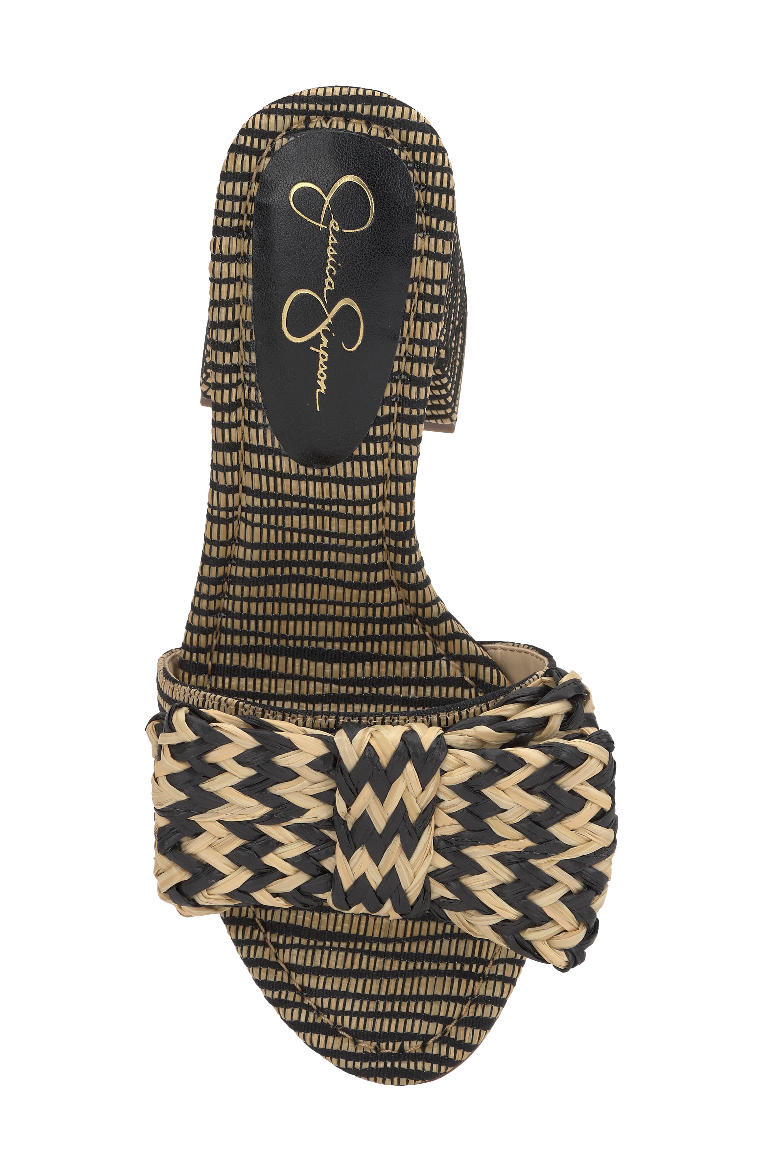 Jessica Simpson Romilda Raffia Sandal, Alternate, color, Natural/ Black