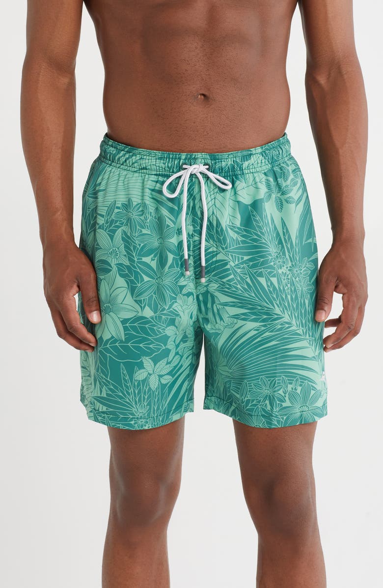 Tommy Bahama Naples Santiago Palms Swim Trunks, Main, color, Team Green