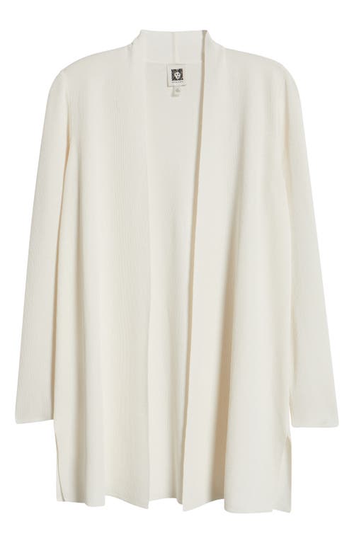Anne Klein Nappa Open Front Cardigan In White Dove